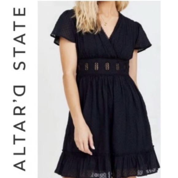 Altar'd State Dresses & Skirts - Altar’d State Black Boho Mini Dress Size S